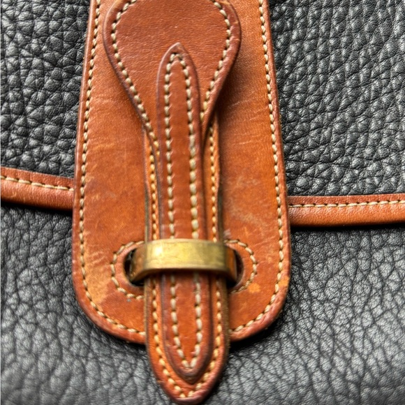 Dooney & Bourke Black and Tan Crossbody Bag with Buckle - Picture 2 of 7